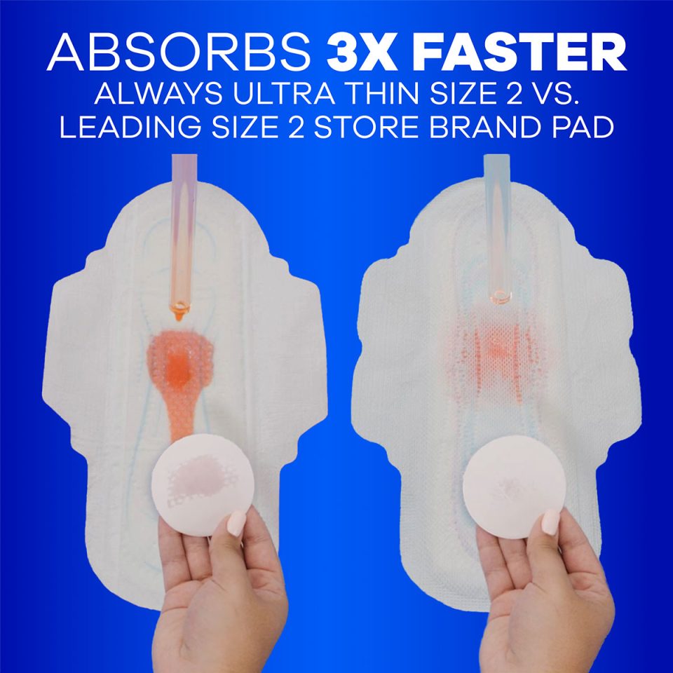 Always Ultra Thin Slender Pads With Wings, Unscented