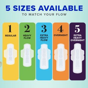 Always Pure Cotton Size 3 with FlexFoam Overnight Extra Heavy Flow Pads with Wings